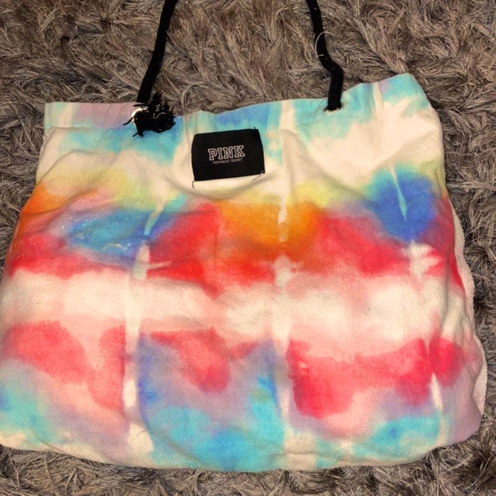VS PINK Tie Dye Collectors Beach Towel Totebag- RARE